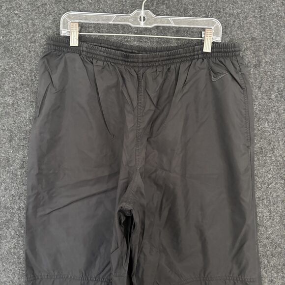 Vintage Nike Pants Mens XL Black Track Warm Up Joggers Ankle Zip Drawstring - Picture 2 of 13
